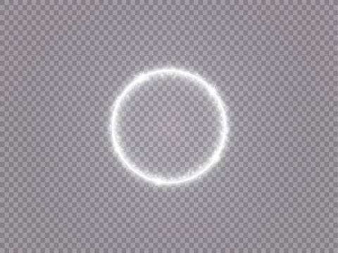 Round shiny frame background with lights. Abstract luxury light ring. Vector Stock Illustration
