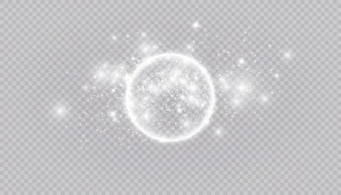 Round shiny frame background with lights. Abstract luxury light ring. Vector Illustrazione stock