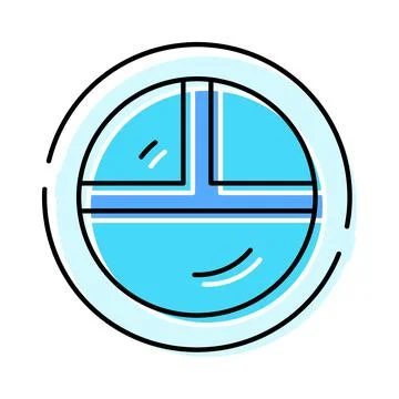Round ship porthole window line icon vector Illustrazione stock