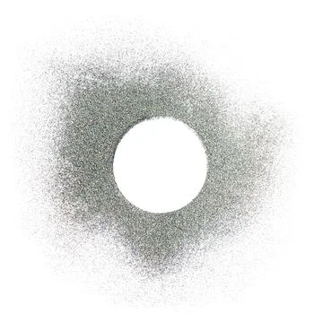 Round silver glitter eyeshadow on a white background. Foto stock