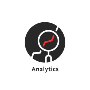 Round simple analytics logo isolated on white Stock Illustration