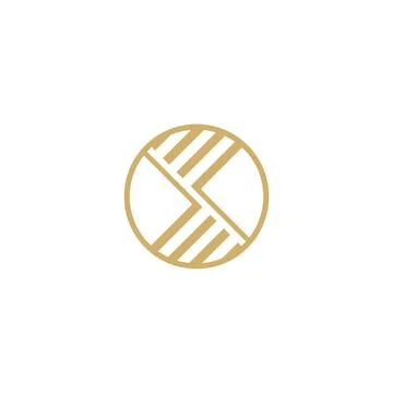 Round simple icon logo for textile Stock Illustration