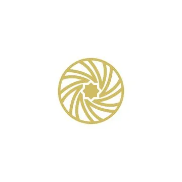 Round simple icon logo for textile Stock Illustration