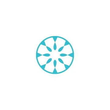 Round simple icon logo for textile Illustrazione stock