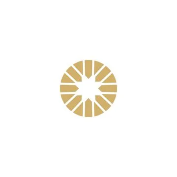 Round simple icon logo for textile Stock Illustration
