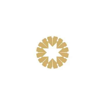Round simple icon logo for textile Stock Illustration