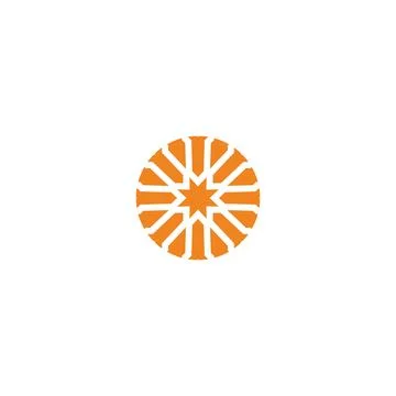 Round simple icon logo for textile Illustrazione stock