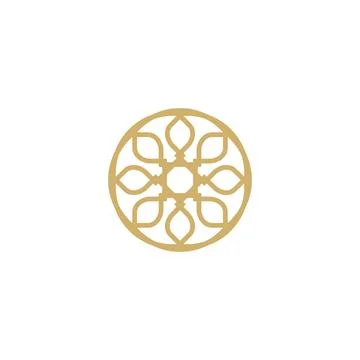 Round simple icon logo for textile Stock Illustration