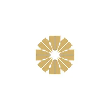 Round simple icon logo for textile Stock Illustration