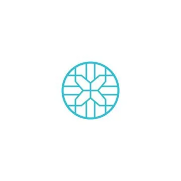 Round simple icon logo for textile Stock Illustration