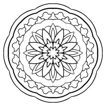 Round simple mandala. Stock Illustration