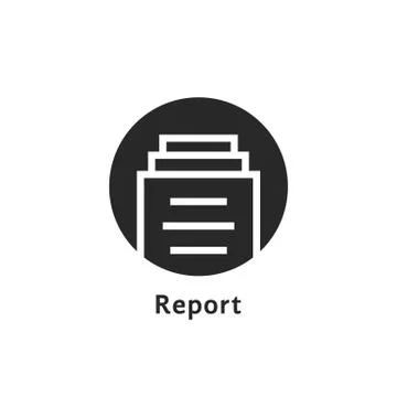 Round simple report logo isolated on white Stock Illustration