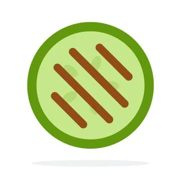 A round slice of grilled zucchini vector flat isolated Stock Illustration