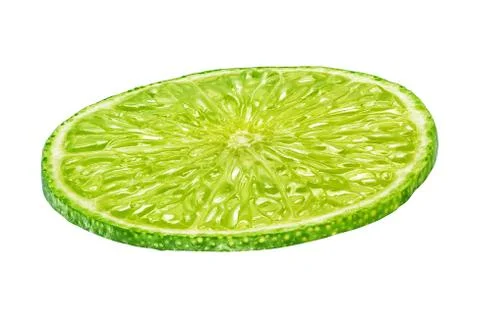 Round slice of lime isolated on white background Stock Photos