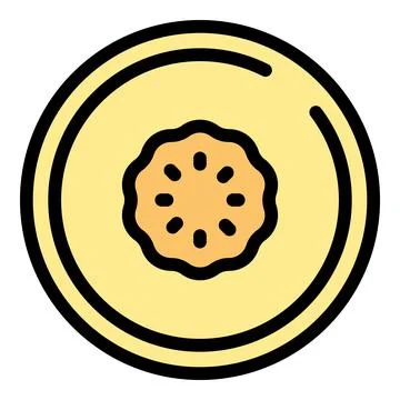 Round slice of melon showing seeds and flesh icon Stock Illustration