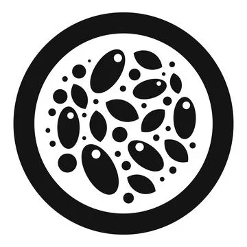 Round slice of passion fruit icon showing seeds and flesh Stock Illustration