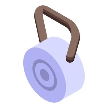 Round smart home device with handle is hanging Illustration