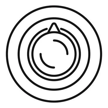 Round smart home sensor icon detecting movement with waves Stock Illustration