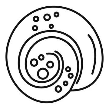 Round snail shell creating swirl pattern with bubbles Stock Illustration