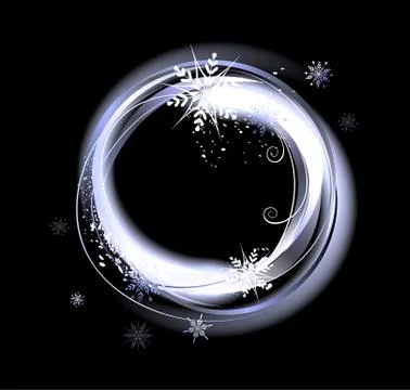 Round Snow Banner Stock Illustration