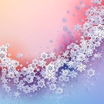 Round snow frame with place for text Stock Illustration