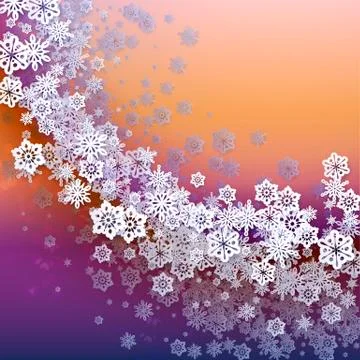 Round snow frame with place for text Stock Illustration