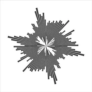 Round sound wave effect isolated on white background Stock Illustration