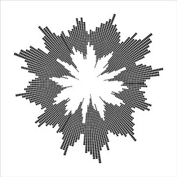 Round sound wave effect isolated on white background Stock Illustration
