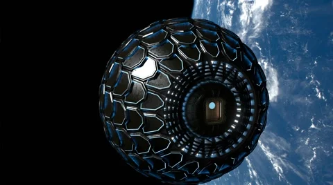 Round spaceship animation Stock Footage 60917872