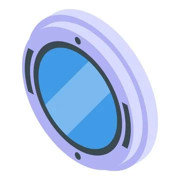 Round spaceship window showing deep space view Stock Illustration