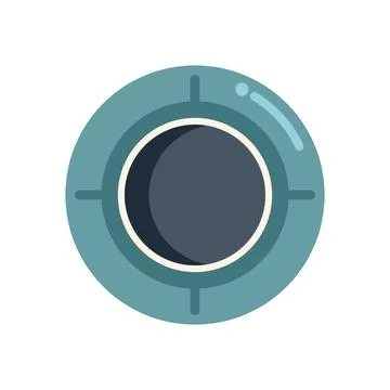 Round spaceship window is showing a planet in space Stock Illustration