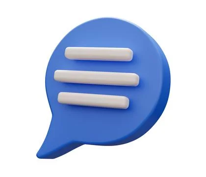 Round speech bubble 3d. 3d render cartoon minimal icon illustration 스톡 일러스트