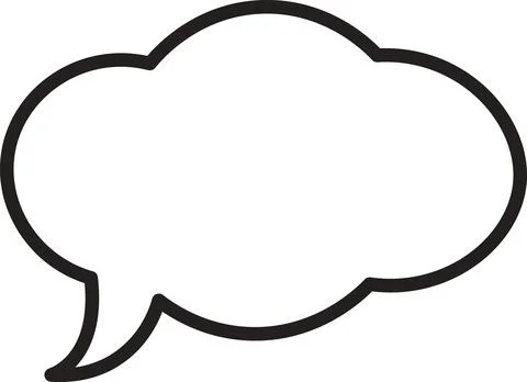 Round Speech Bubble Outline Stock Illustration