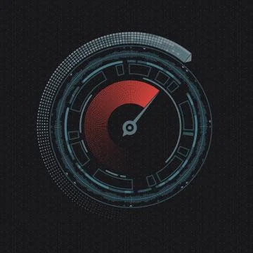 Round speedometer with an arrow Stock Illustration