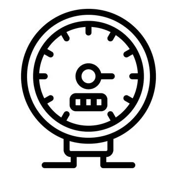 Round speedometer showing progress icon vector illustration Illustrazione stock