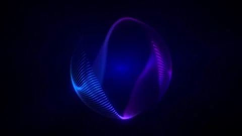 Round sphere made of shiny pink and blue particles with a magical glow Video stock 325989666