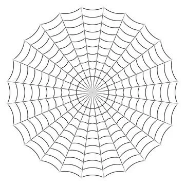 Round spider cobweb simple linear stock illustration Illustrazione stock