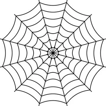 Round spider web, cobweb  confusion network trap Stock Illustration