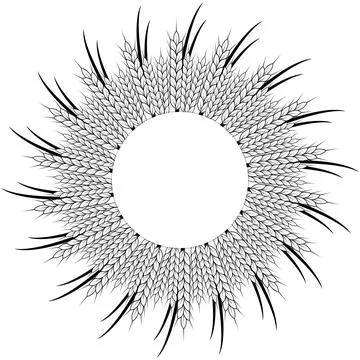 Round spike of wheat frame with space for text. Template for beer, bread pa.. Stock Illustration