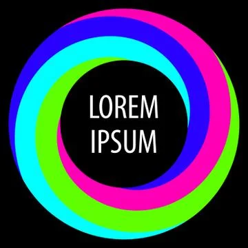 Round spiral shape background. Twisting color strips creating a circle, in the Stock Illustration