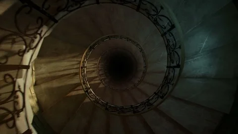 Round spiral staircase, loop and reverse Stock Footage 72387530