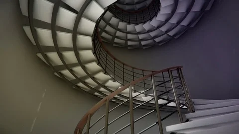 Round spiral staircase, loop and reverse Stock Footage 77177530