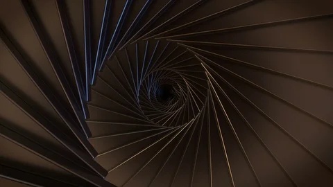 Round spiral staircase, looping 3D animation Stock Footage 100251279