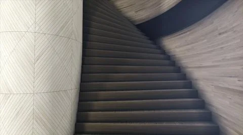 Round spiral staircase, seamless loop. Animation. Abstract 3D interior design of Stock Illustration