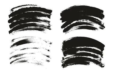 Round Sponge Thin Artist Brush Curved Background High Detail Abstract Vector Set 스톡 일러스트