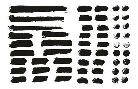 Round Sponge Thin Artist Brush Straight Lines High Detail Background MEGA Set Illustrazione stock