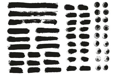 Round Sponge Thin Artist Brush Straight Lines High Detail Background MEGA Set イラスト素材