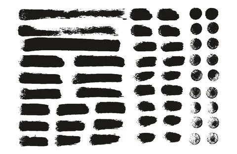Round Sponge Thin Artist Brush Straight Lines High Detail Background MEGA Set イラスト素材