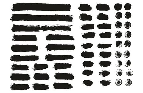 Round Sponge Thin Artist Brush Straight Lines High Detail Background MEGA Set Stockillustratie