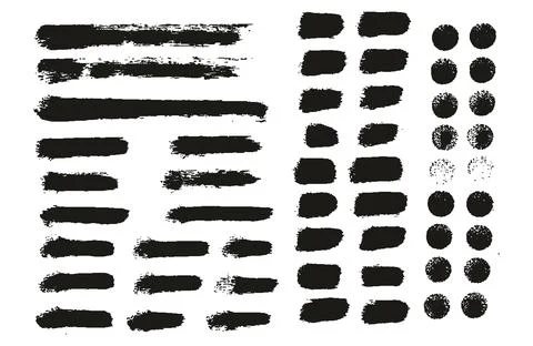 Round Sponge Thin Artist Brush Straight Lines High Detail Background MEGA Set Stockillustratie
